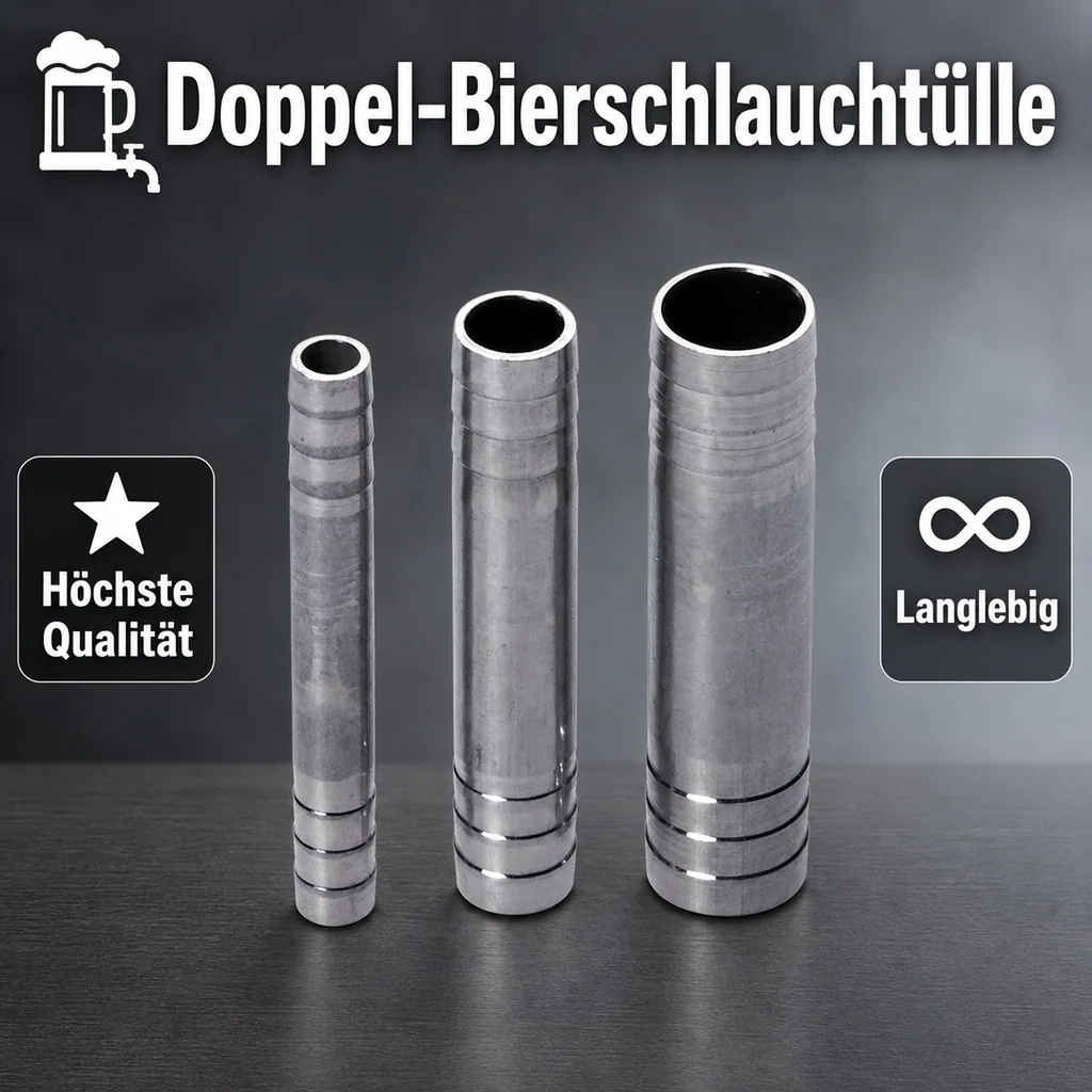 Doppel-Bierschlauchtülle CNS (NW 7mm) - Für professionelle Zapfanlagen