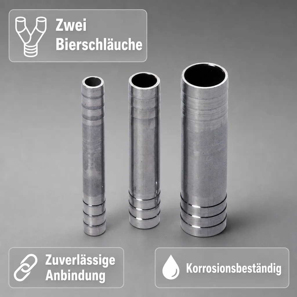 Doppel-Bierschlauchtülle CNS (NW 7mm) - Für professionelle Zapfanlagen