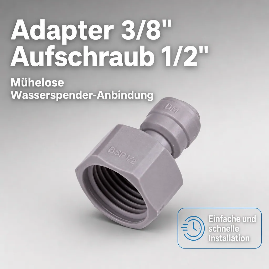Schlauchadapter, Adapter 3/8" Aufschraub auf 1/2" Einsteck - Einfache & Sichere Verbindung