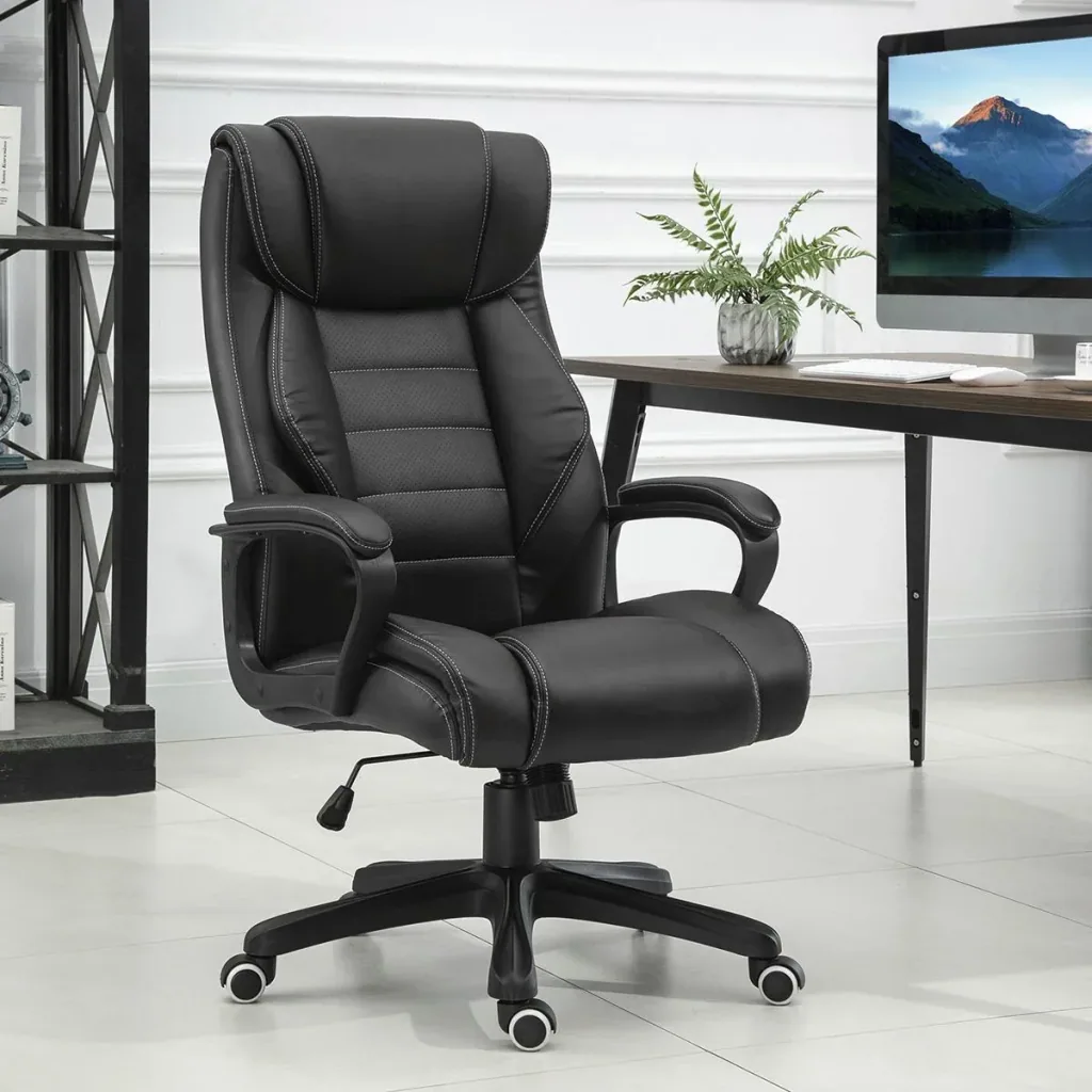 Bürostuhl mit Massage höhenverstellbarer Chefsessel ergonomischer Drehstuhl Gamingstuhl Computerstuhl Massage Sessel 6 V