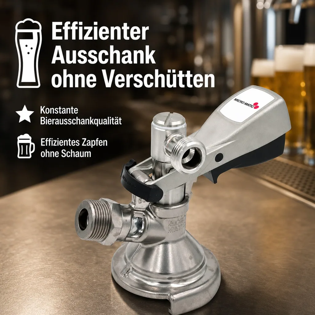 Flach Zapfkopf, Keg Anschluss - Micro-Matic, Thekenanstich