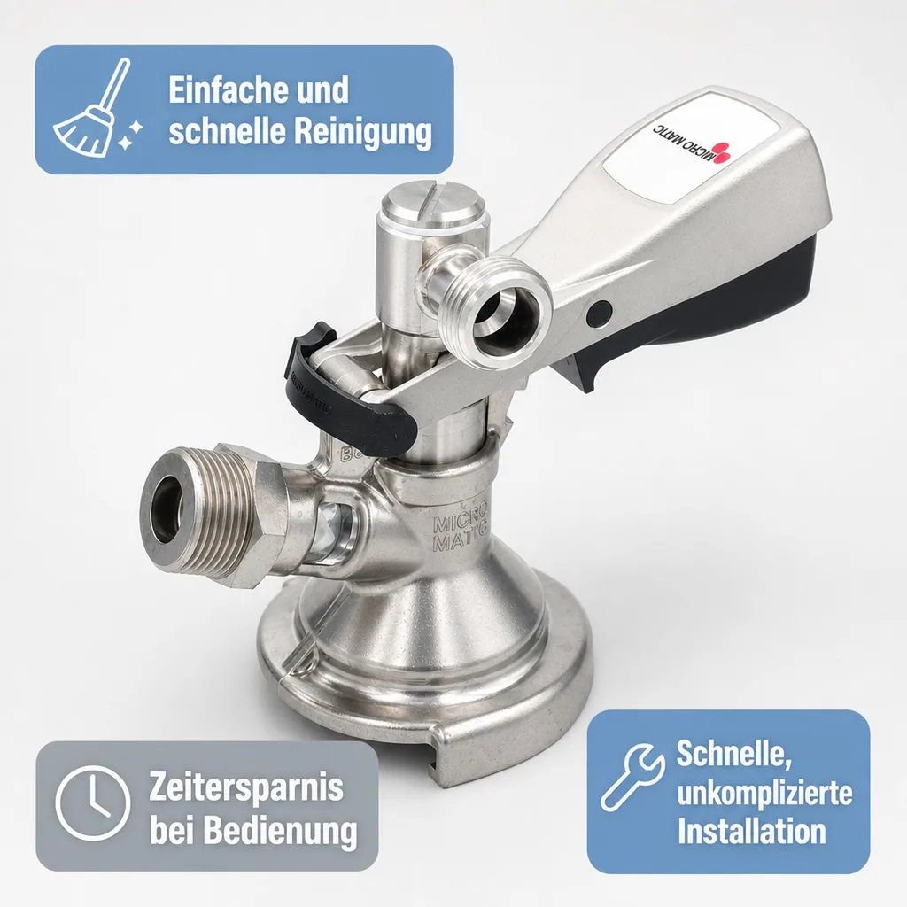 Flach Zapfkopf, Keg Anschluss - Micro-Matic, Thekenanstich