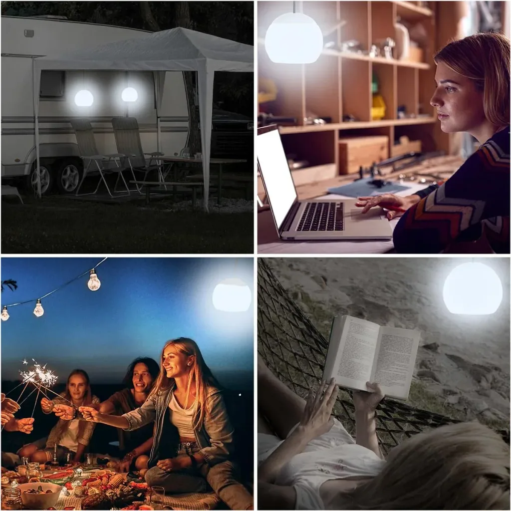 LED-Hängelampe - Außen- und Innenbeleuchtung - mit Haken - 4er-Set