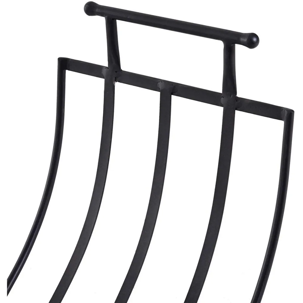 Kaminholzregal Brennholzregal Feuerholzregal Kaminholzhalter Holzablage Metall 30kg belastbar Schwarz 60 x 35 x 45 cm