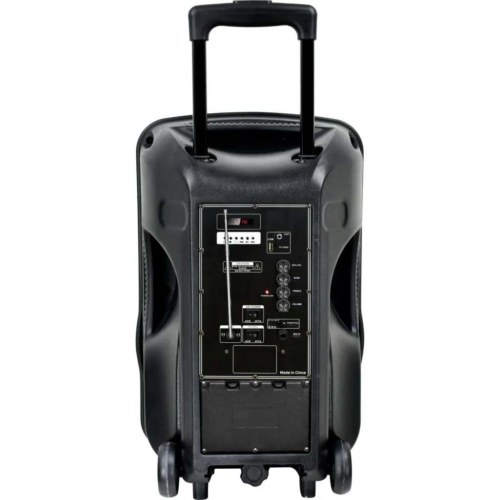 VT-6315 Mobiler batteriebetriebener Lautsprecher mit Bluetooth, 1 drahtloses Mikrofon, 1 kabelgebundenes Mikrofon und LE