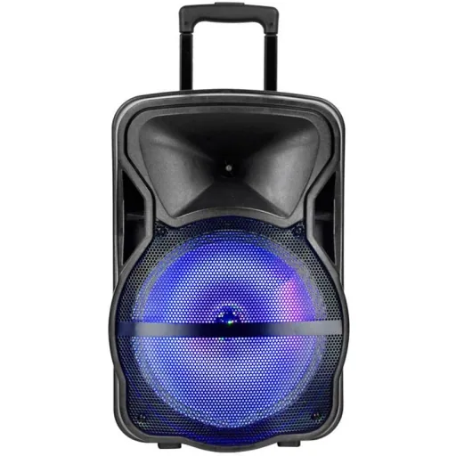 VT-6315 Mobiler batteriebetriebener Lautsprecher mit Bluetooth, 1 drahtloses Mikrofon, 1 kabelgebundenes Mikrofon und LE