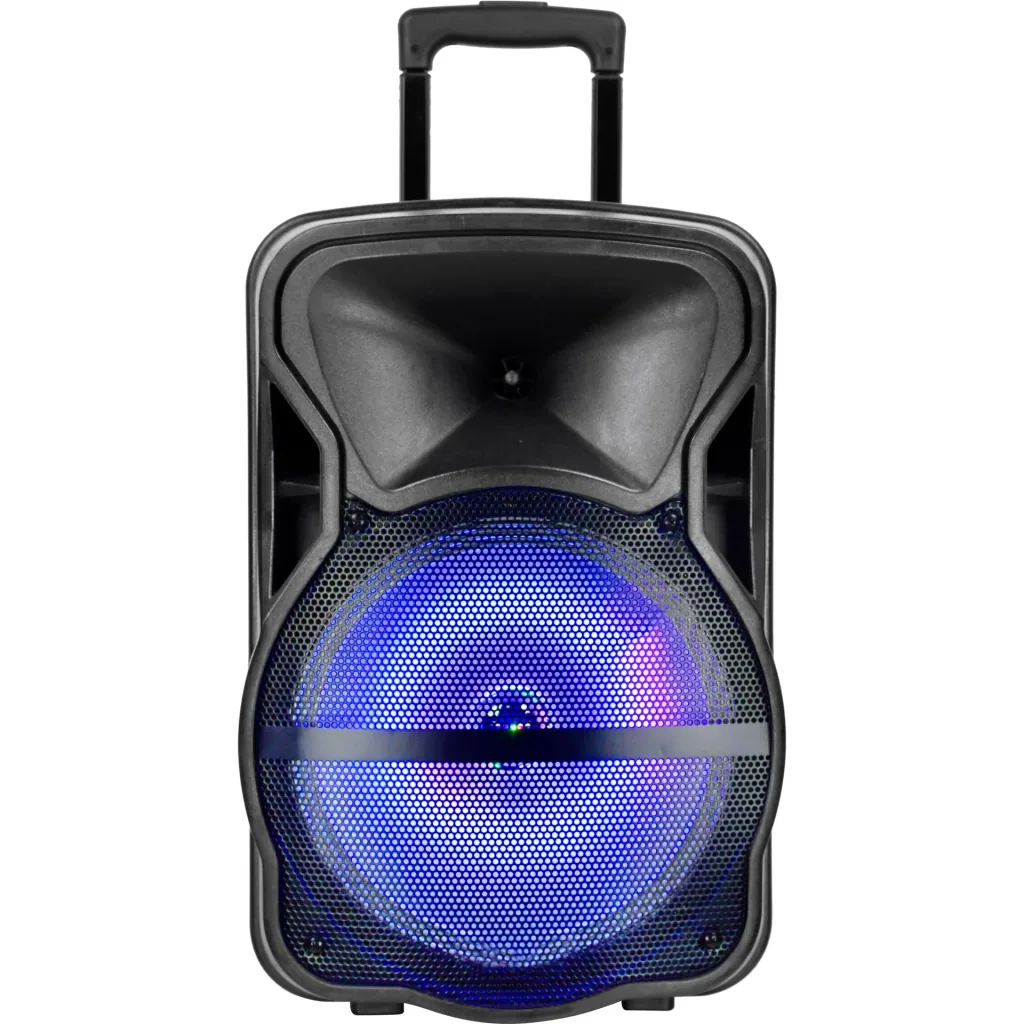 VT-6315 Mobiler batteriebetriebener Lautsprecher mit Bluetooth, 1 drahtloses Mikrofon, 1 kabelgebundenes Mikrofon und LE