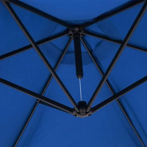 Sonnenschirm faltbar Aluminium blau Ø 330 cm UV-Schutz 40+