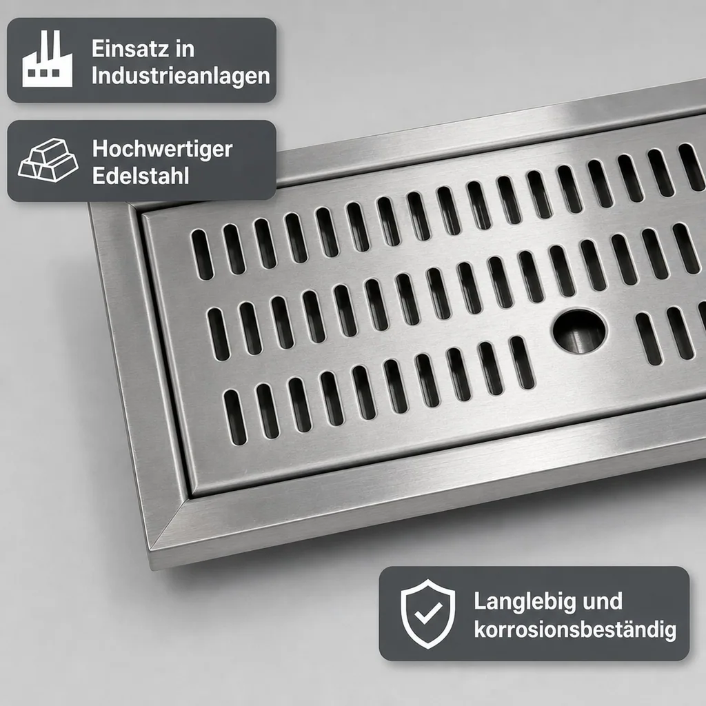 Tropfblech, Abtropfblech, Tropfschale - CNS zum Einlassen, 480 x 313 mm