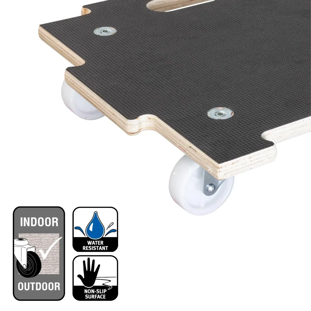 Multi Roller MR 1393, 39 x 39 x 10 cm, harte Rollen Ø 63 mm, Platte Multiplex Maxigrip FSC®, Tragkraft 200 kg