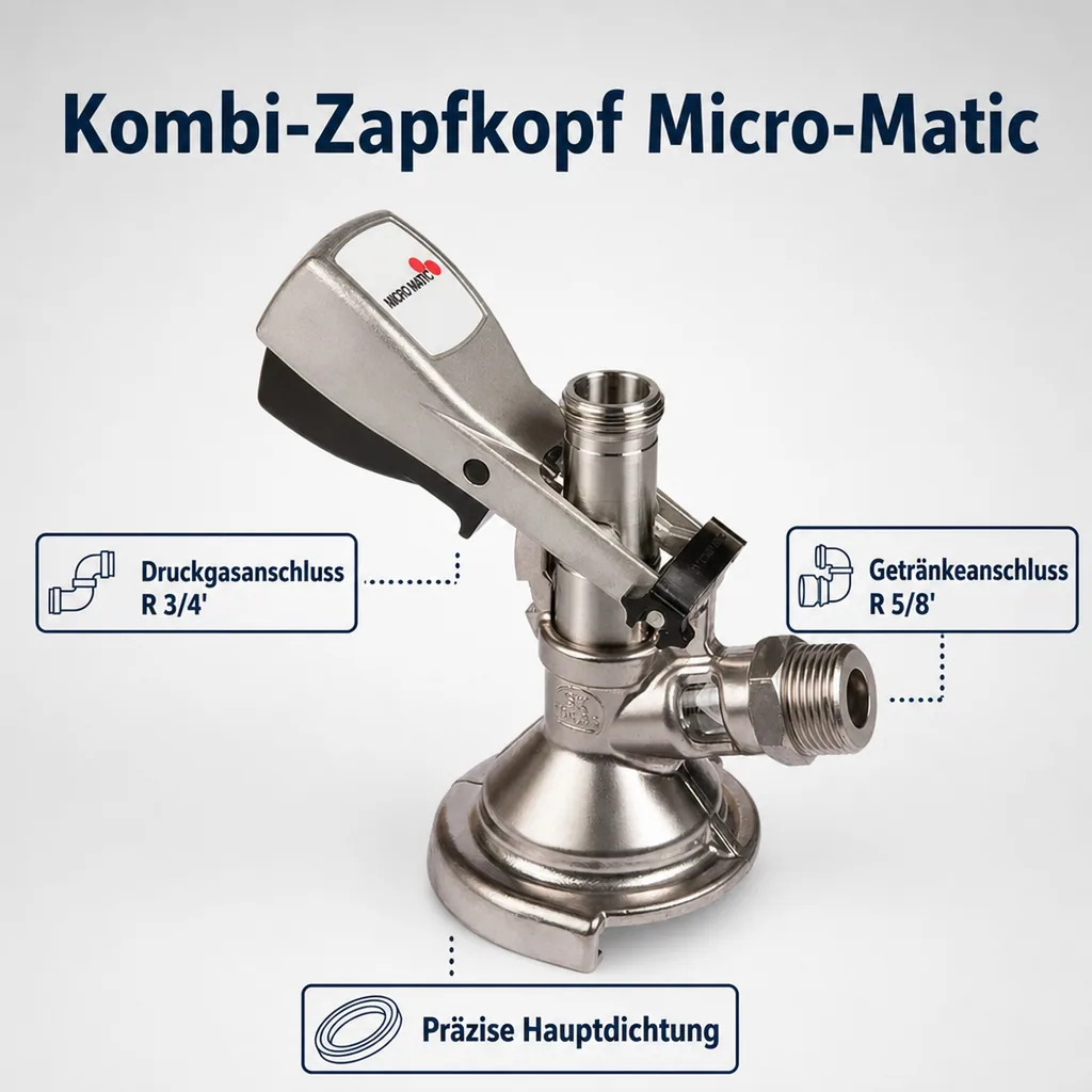 Kombi - Zapfkopf Micro-Matic, Thekenanstich