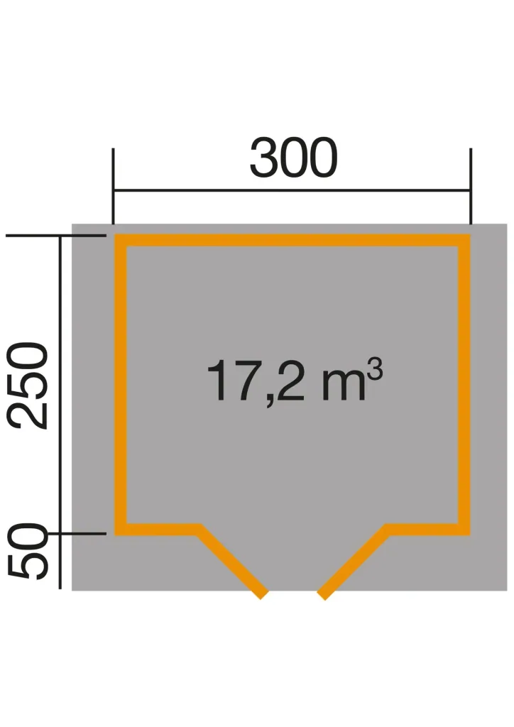 Gartenhaus 209 Gr.2,5, 333 x 310 x 261 cm graphitgrau mit Doppeltür