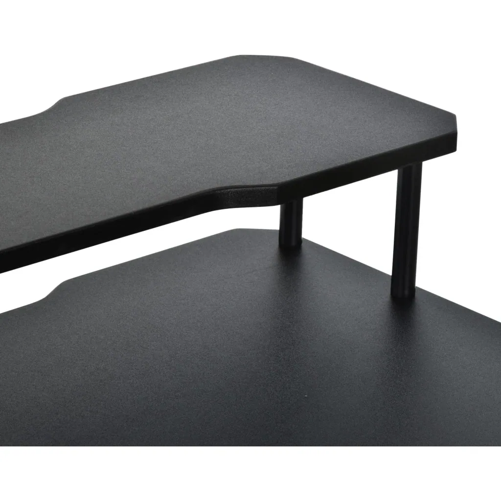 Schreibtisch mit Kopfhörerhaken, schwarz