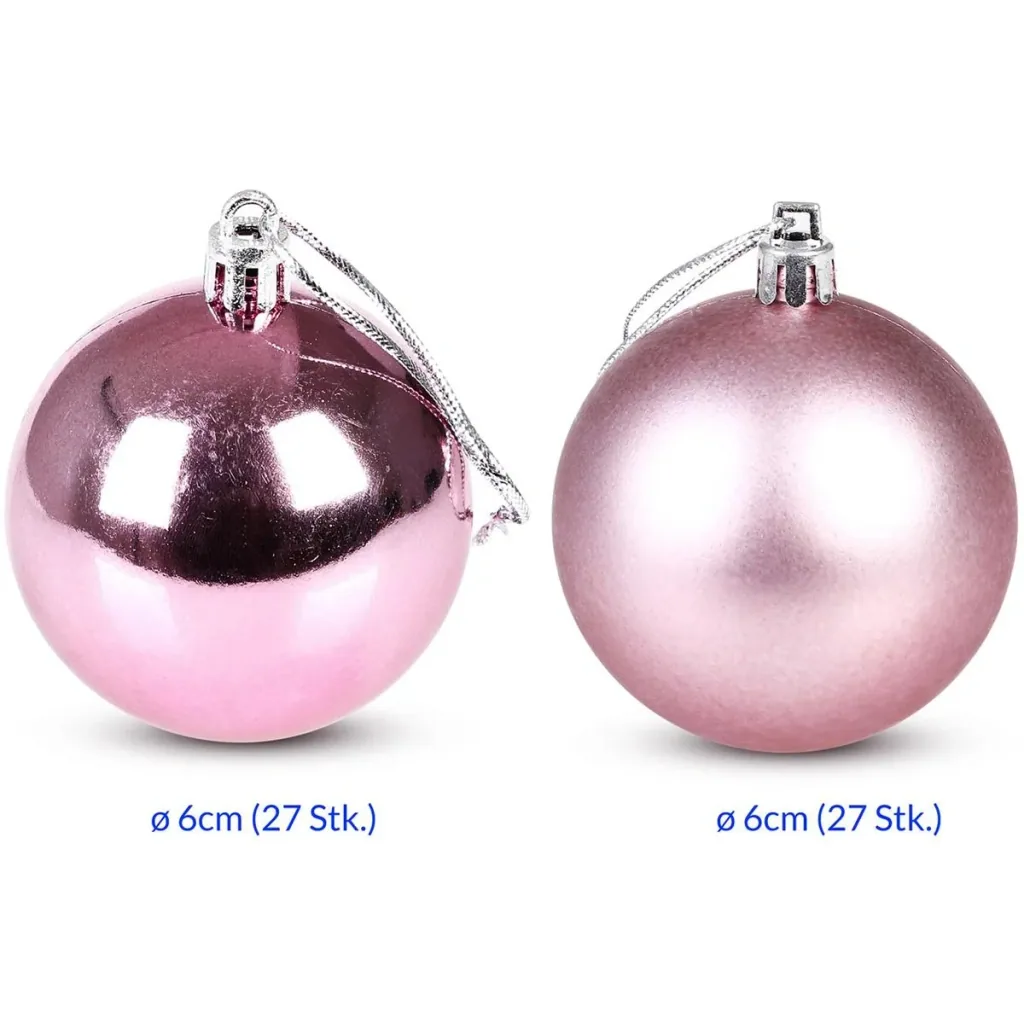 Weihnachtskugeln - Christbaumschmuck - 54 Stück Pink