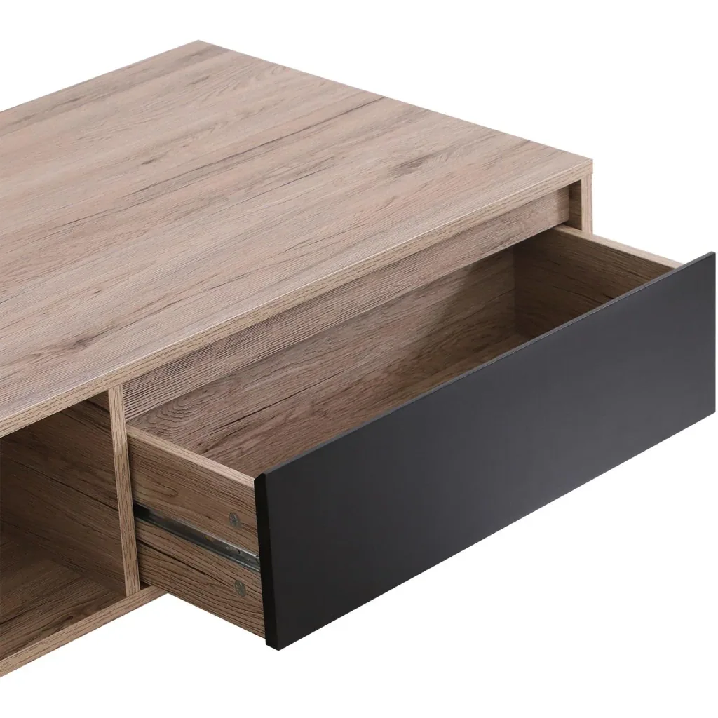 Couchtisch Beistelltisch Sofatisch Fernsehtisch Kaffeetisch 2 x Schublade 2 x Ablage Holz 120 x 56 x 35 cm