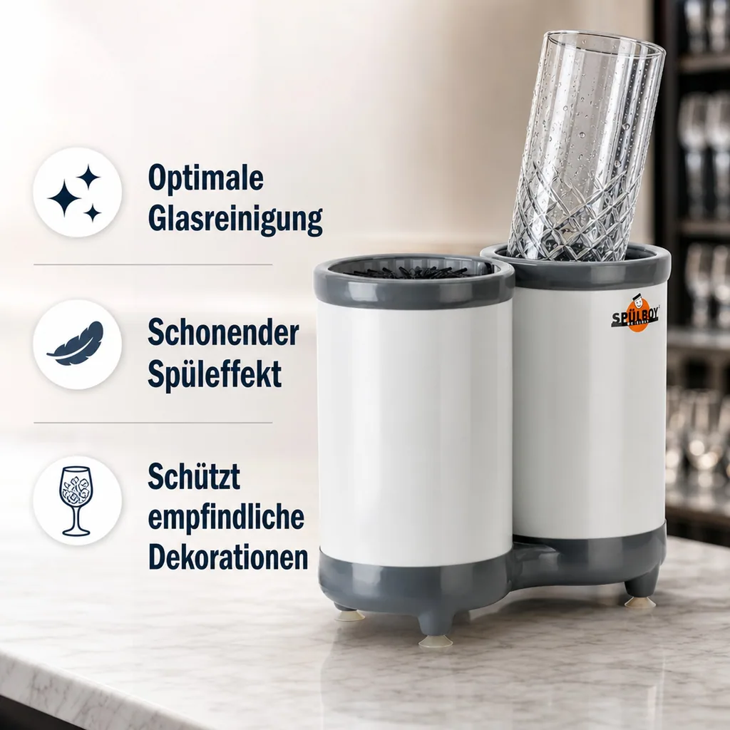 Gläserspüler, Gläserspülgerät - TWIN-GO-T, mit 2 - stufiger Teleskopnachspülung