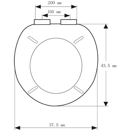 Toilettensitz Stonedesign 35cm x 38cm x 5cm mit Absenkautomatik und Edelstahlscharnieren