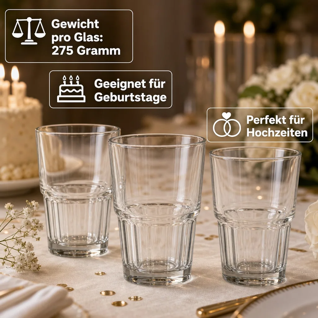 Longdrinkgläser, Trinkgläser 12er Set - Next, 284ml