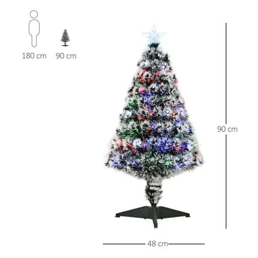 künstlicher Weihnachtsbaum mit LED-Licht Sieben-Farben-Lichtleiter