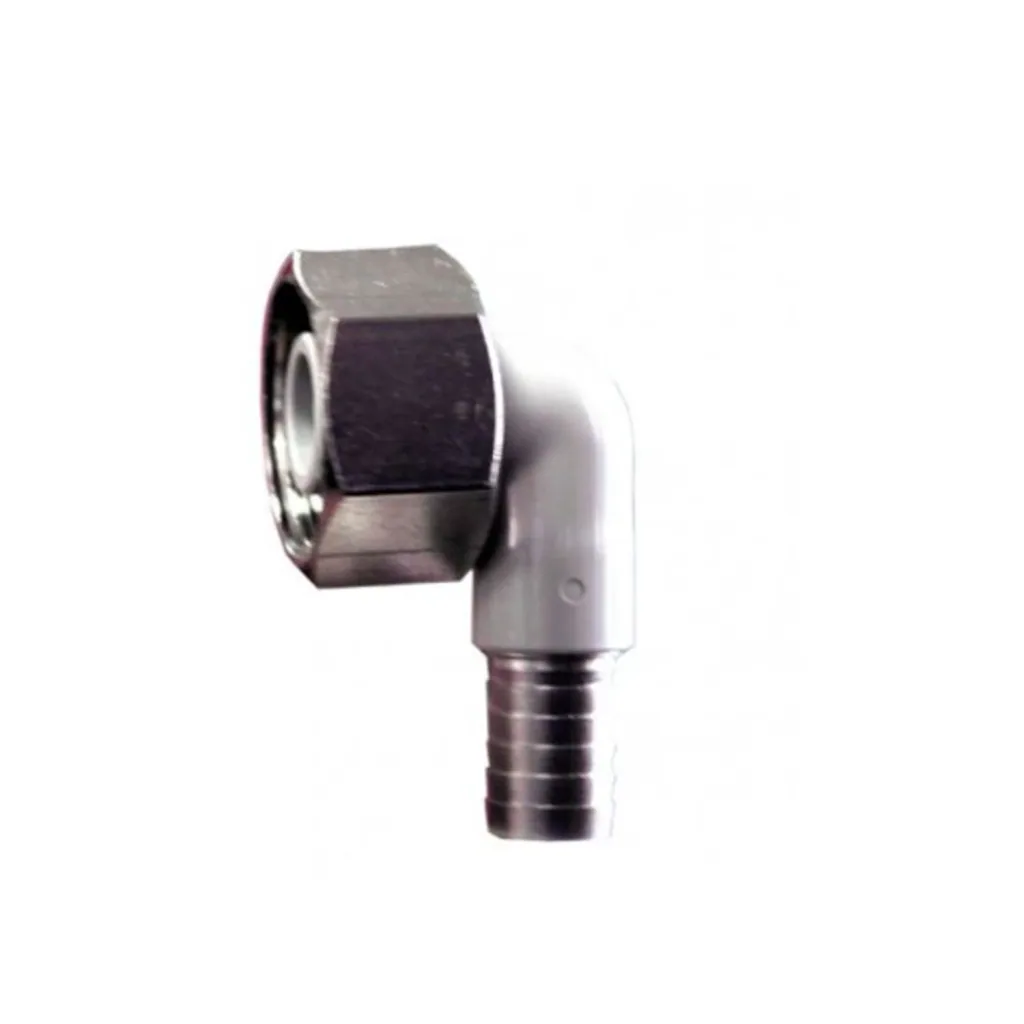 Winkelverschraubung CNS 90° für Bierschlauch 5/8 Zoll, NW 7mm