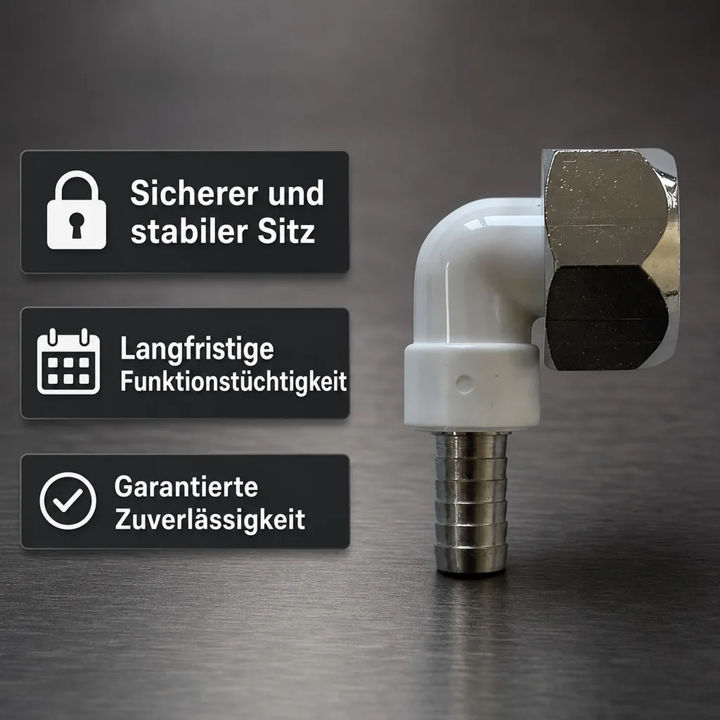 Winkelverschraubung CNS 90° für Bierschlauch 5/8 Zoll, NW 7mm