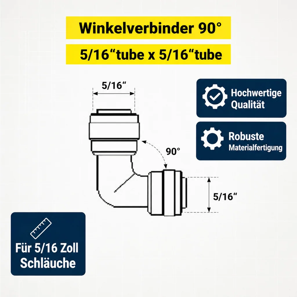 Winkelverbinder, Schlauchverbinder 90° - 5/16"tube x 5/16"tube