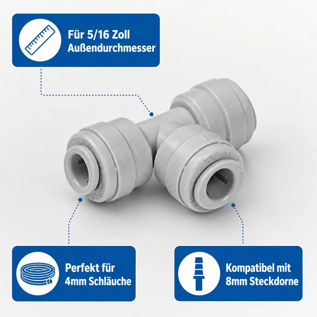 T - Verbinder für Schlauch 5/16"