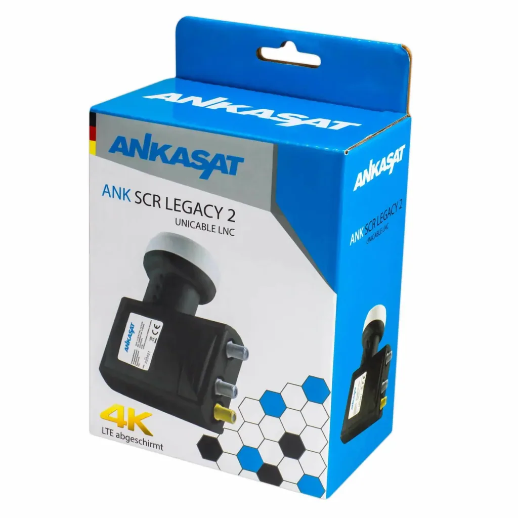 Einkabel LNB 4 x Unicable Receiver und 2 Standard Ausgänge, LTE Abschirmung