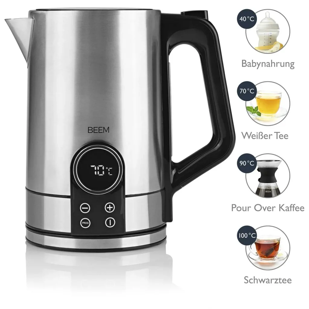 BEEM TEA-SWITCH Wasserkocher mit Temperatureinstellung & 1,7l Volumen