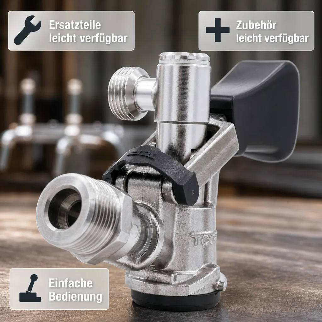 Zapfkopf Keg Verschluss Korb Fitting seitlicher Ausgang (Thekenanstich)