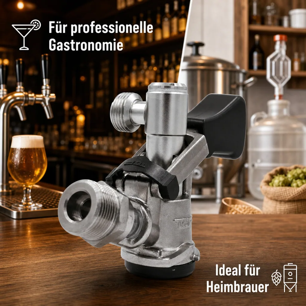 Zapfkopf Keg Verschluss Korb Fitting seitlicher Ausgang (Thekenanstich)