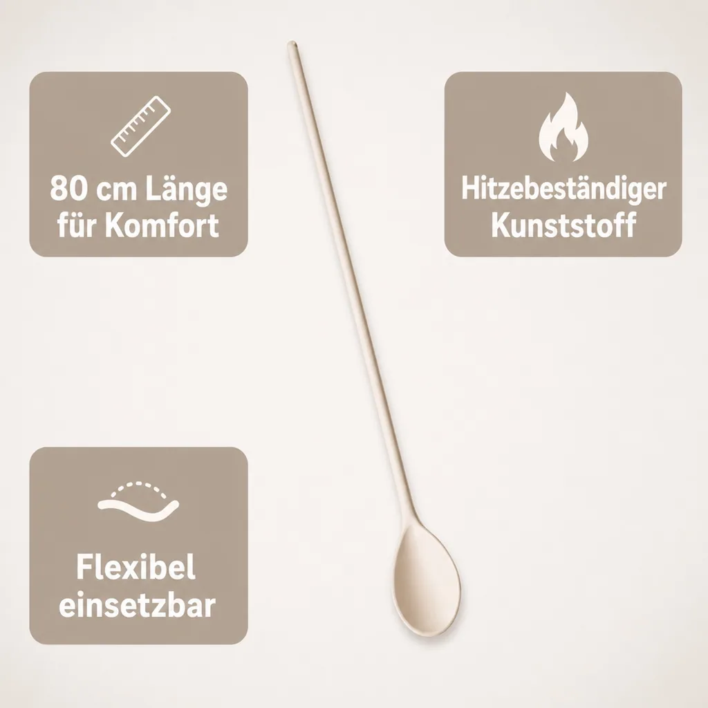 Bierlöffel aus Kunststoff - Hitzebeständig & Ideal für Gleichmäßige Mischung, 80cm