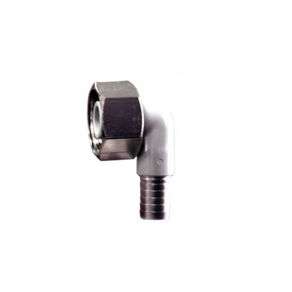 Winkelverschraubung CNS 90° für Bierschlauch 5/8 Zoll, NW 10mm
