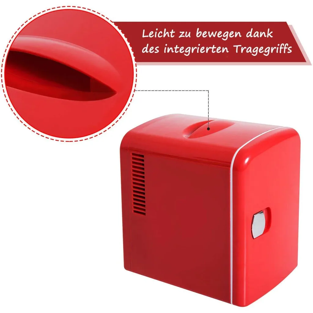 Mini Kühlschrank Wärmebox 4 Liter Rot L28 x B20 x H30cm