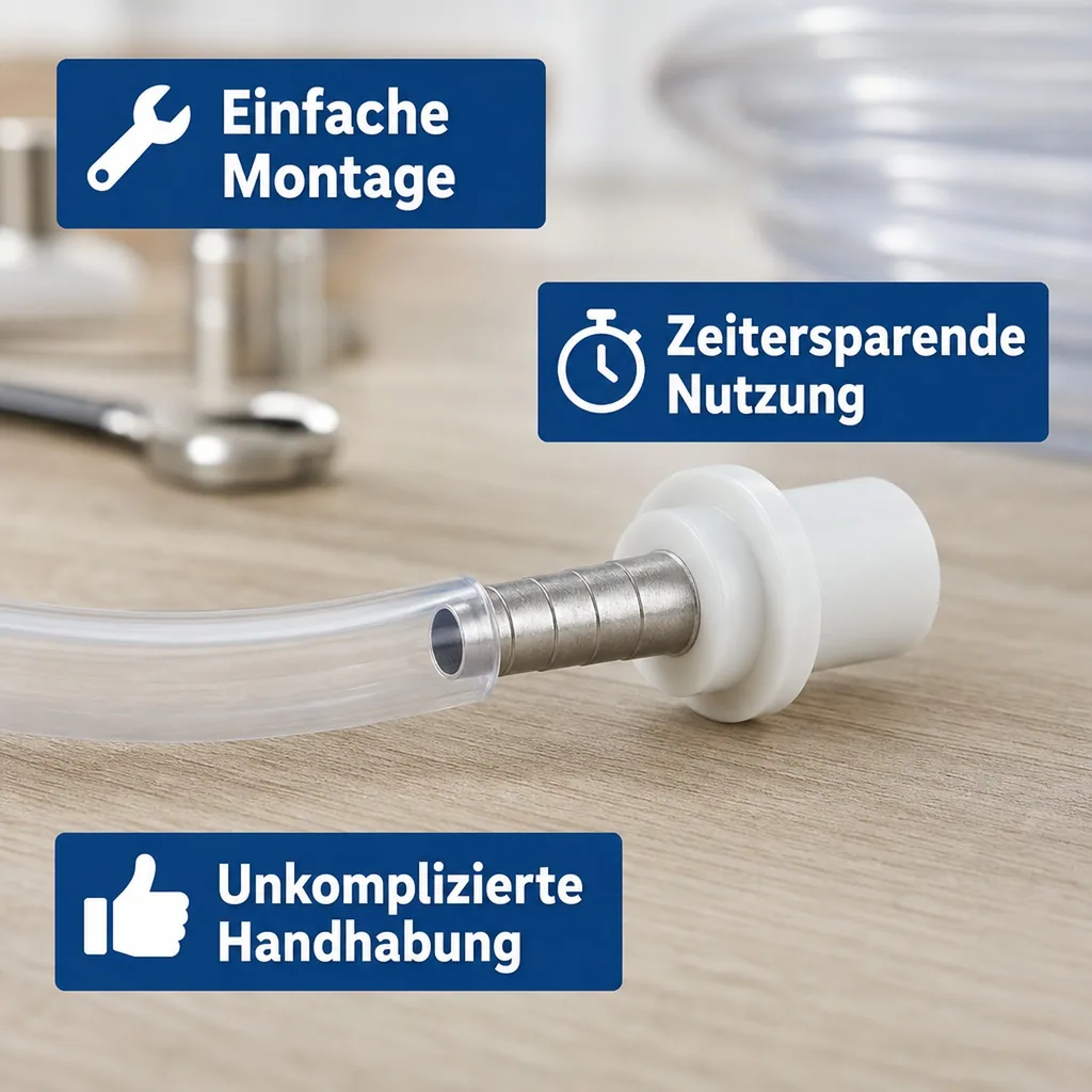 Tülle für Bier oder CO2 Schlauch mit angespritzter Dichtung - gerade 10mm