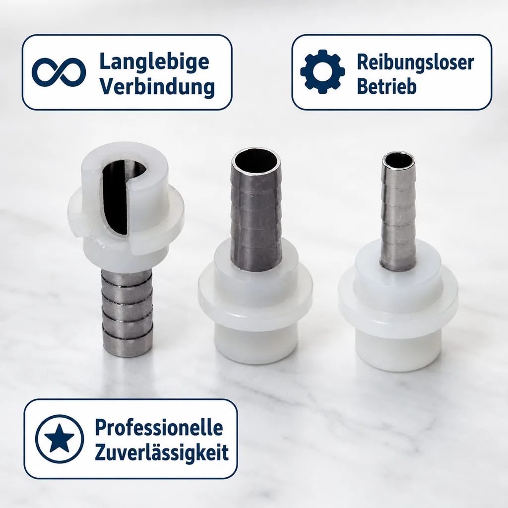 Tülle für Bier oder CO2 Schlauch mit angespritzter Dichtung - gerade 10mm