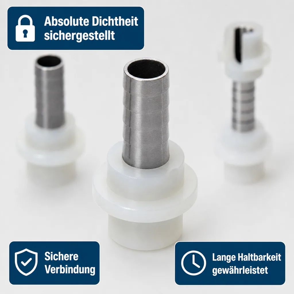 Tülle für Bier oder CO2 Schlauch mit angespritzter Dichtung - gerade 10mm