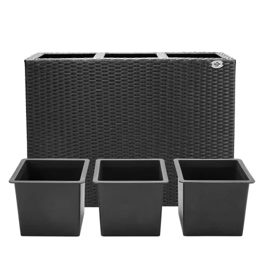 Stehender Blumentopf schwarz 83x30,5x60cm
