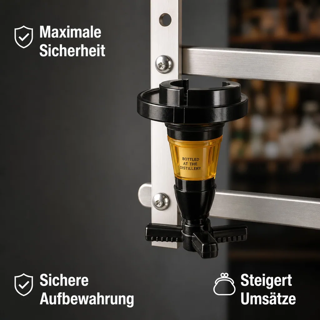 Profi Wandhalter, Flaschenhalter Spirituosen, Wandhalterung für 3 Flaschen (0,7 - 1,0L)