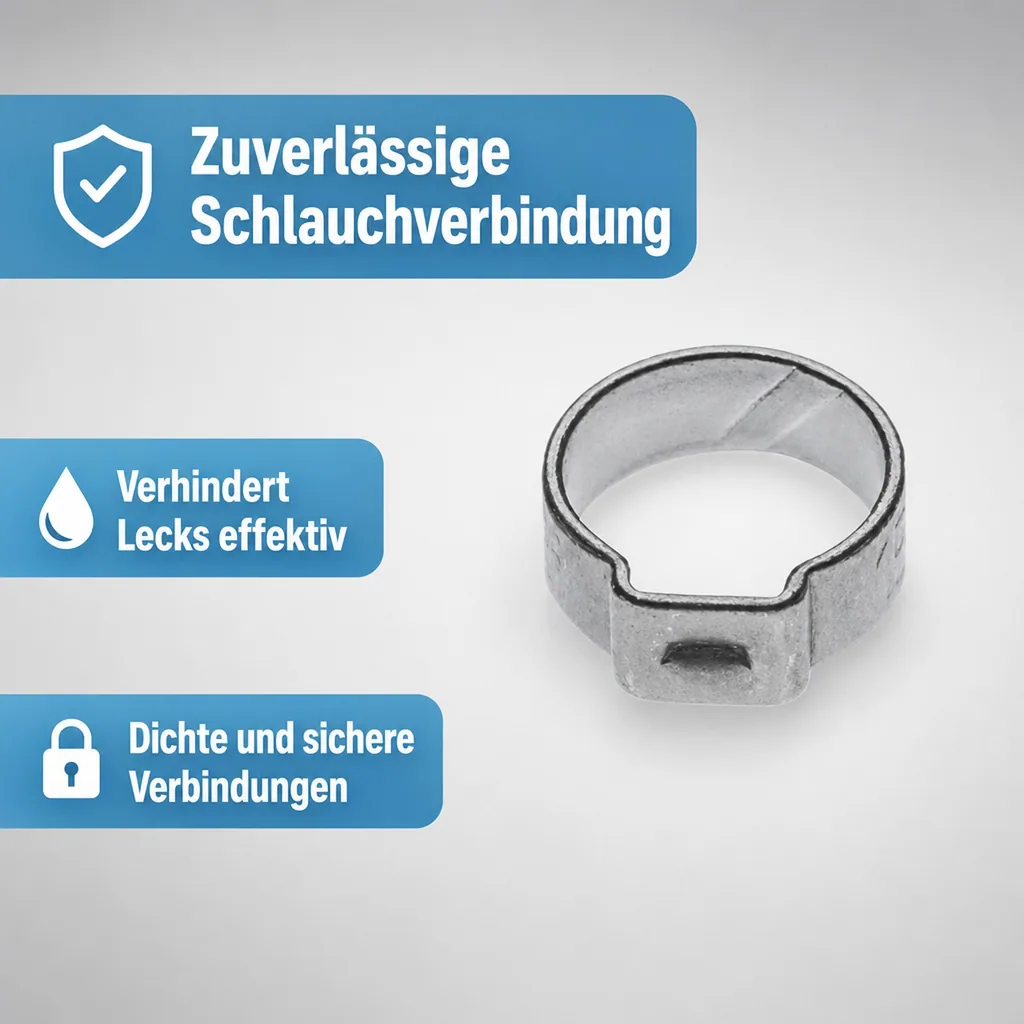 1-Ohr-Schlauchklemme für NW 10 mm, verzinkt