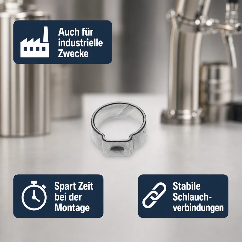 1-Ohr-Schlauchklemme für NW 10 mm, verzinkt