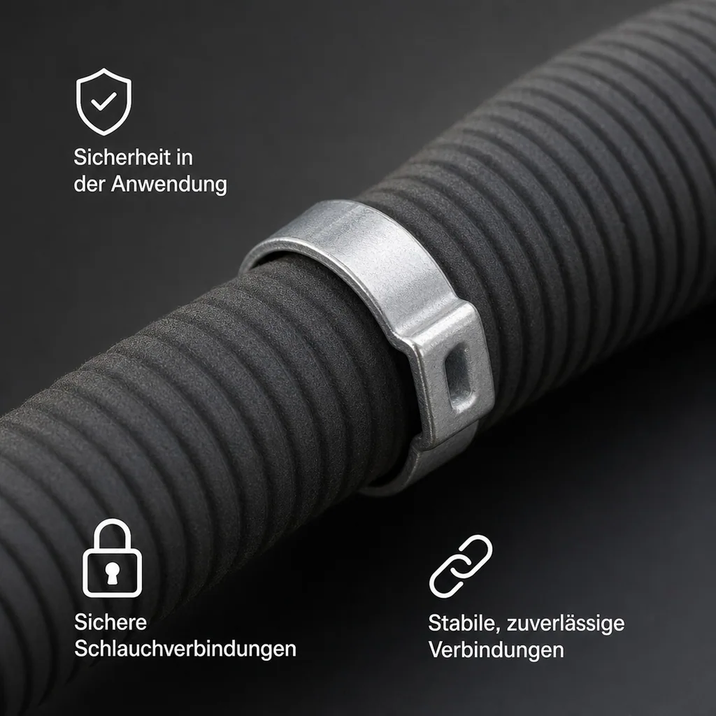 1-Ohr-Schlauchklemme für NW 4 mm, verzinkt, 100 Stück