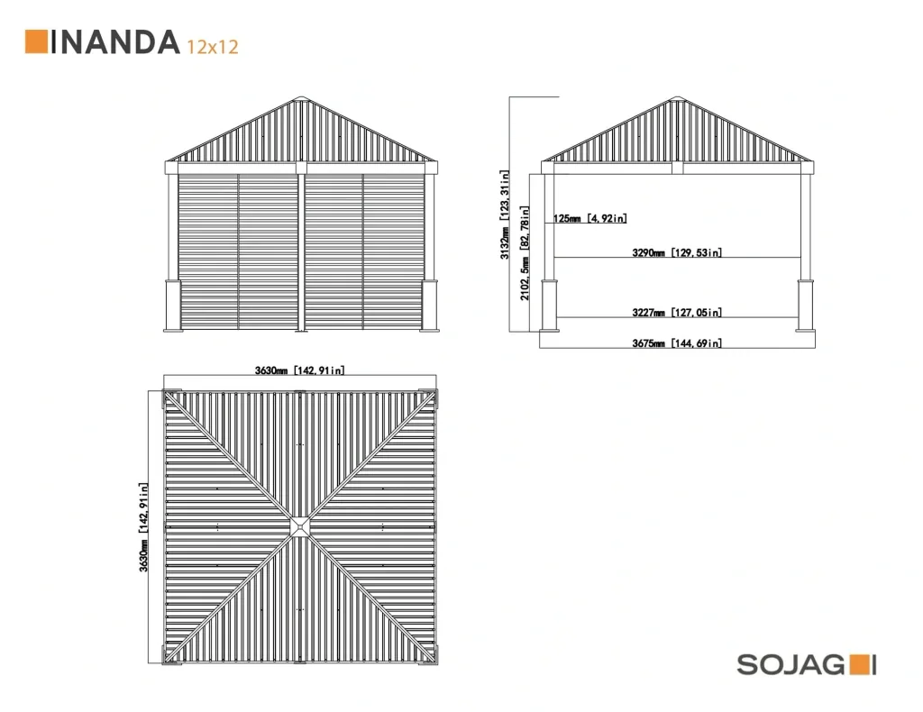 Sojag Pavillon Nanda 12 x 12 champagner taupe