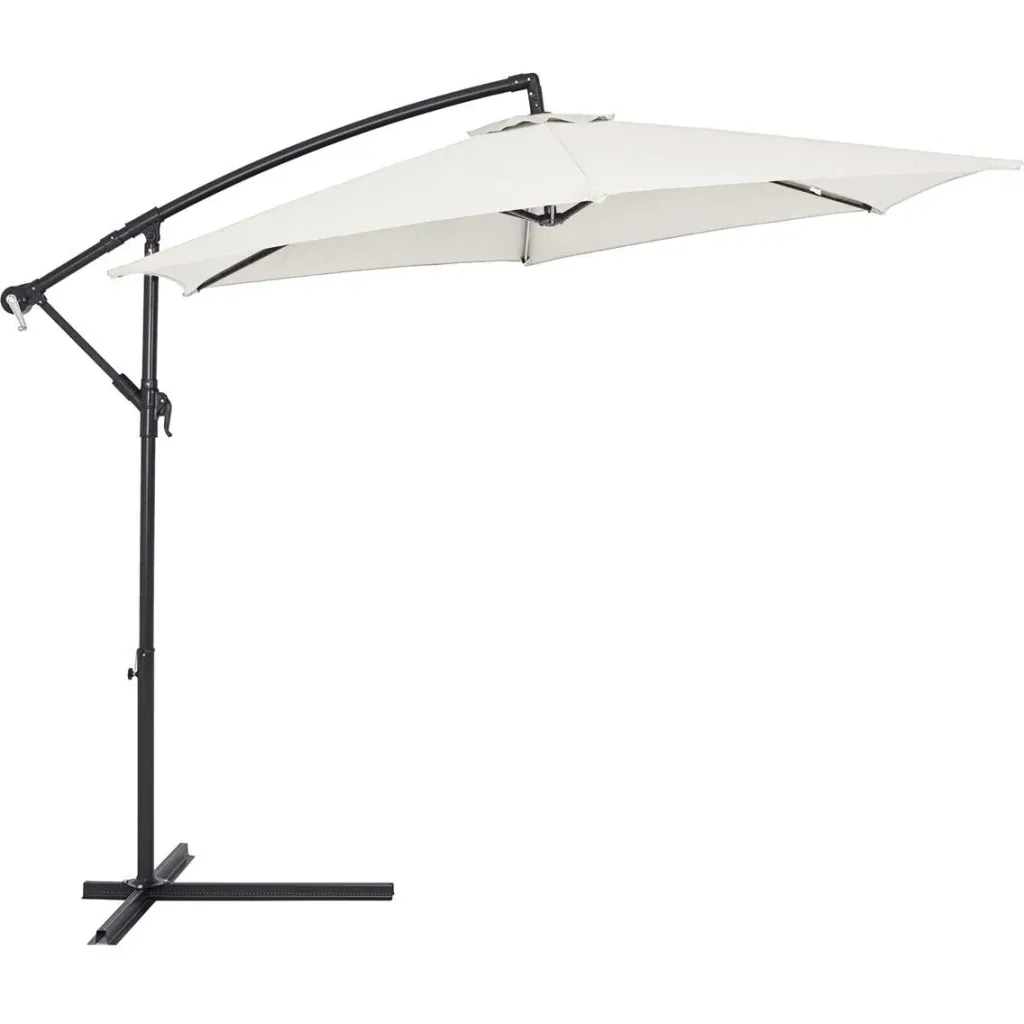 Sonnenschirm Zusammenlegbarer Aluminiumschirm Beige mit Pendel Ø 330 cm