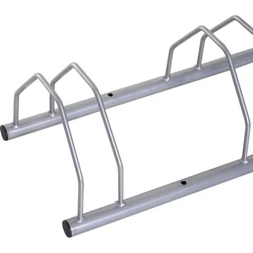 Fahrradständer Fahrradparker Mehrfachständer Boden- und Wandmontage Stahl Silber 4 Fahrräder
