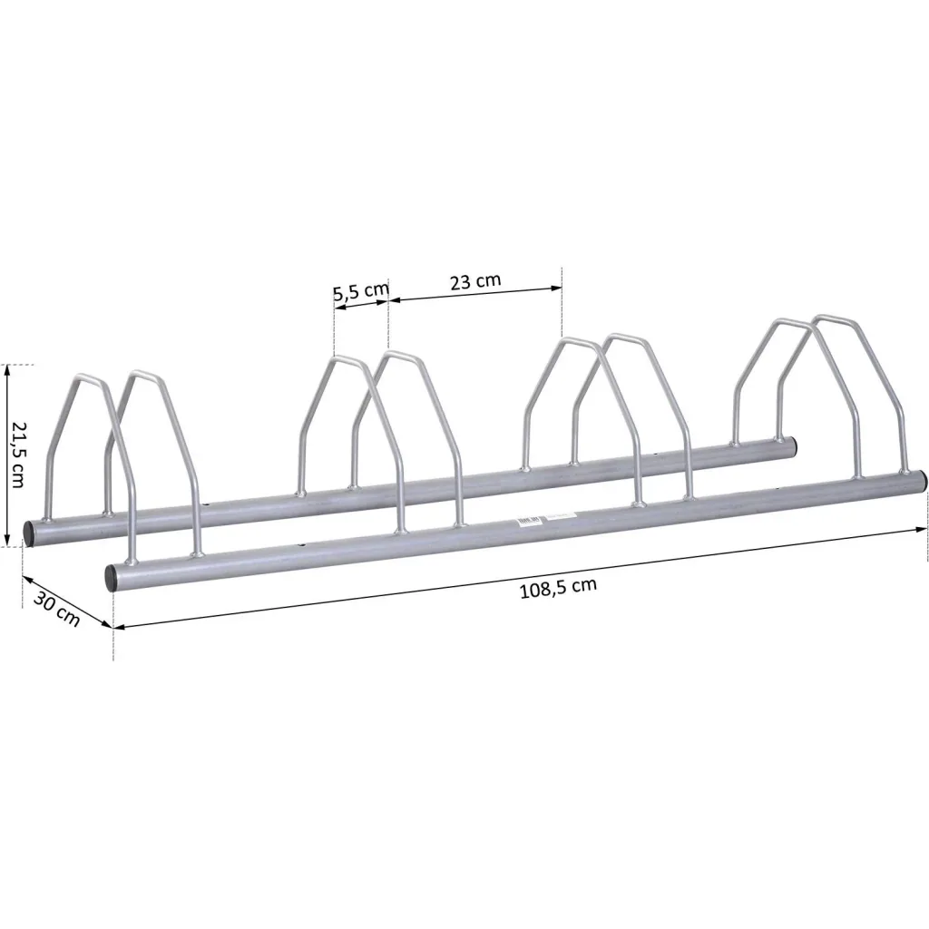 Fahrradständer Fahrradparker Mehrfachständer Boden- und Wandmontage Stahl Silber 4 Fahrräder