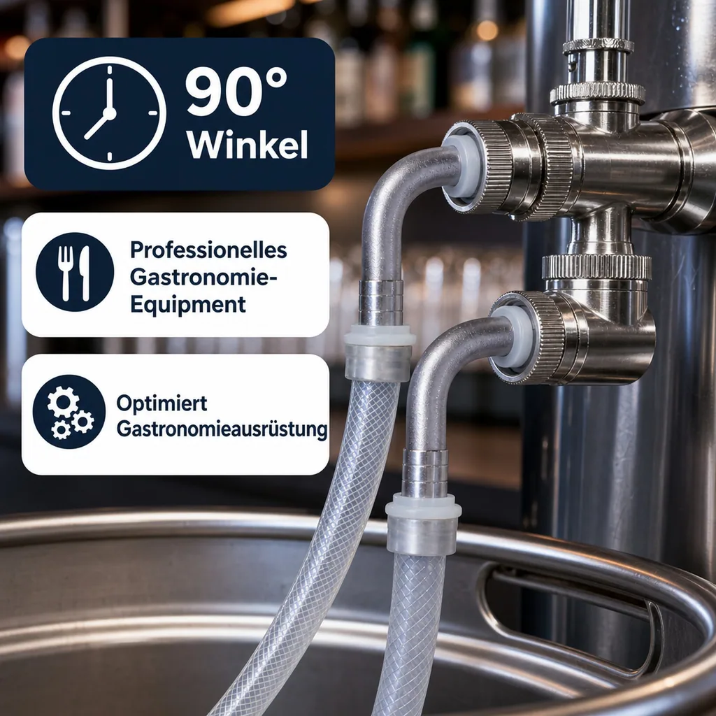 Bierschlauchtülle Gebogen CNS, mit angespritzter Dichtung, NW 7mm