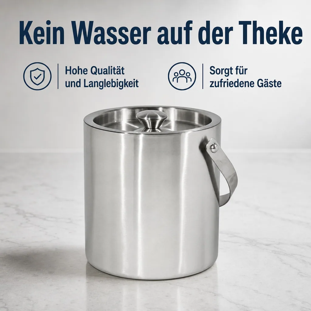 Eiswürfelbehälter Eiseimer Thermo Chrom-Nickel-Stahl