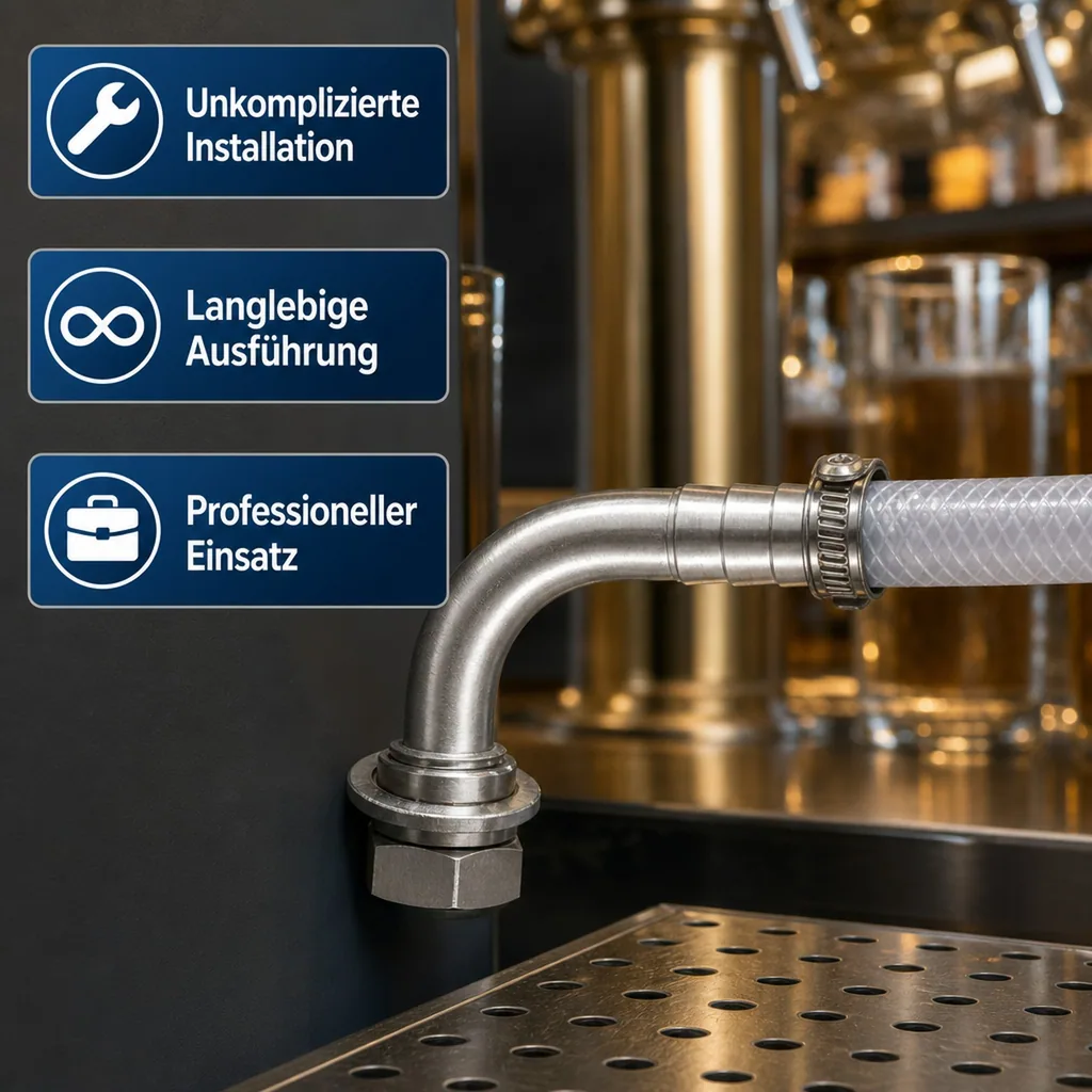 Bierschlauchtülle Gebogen CNS, NW 10mm