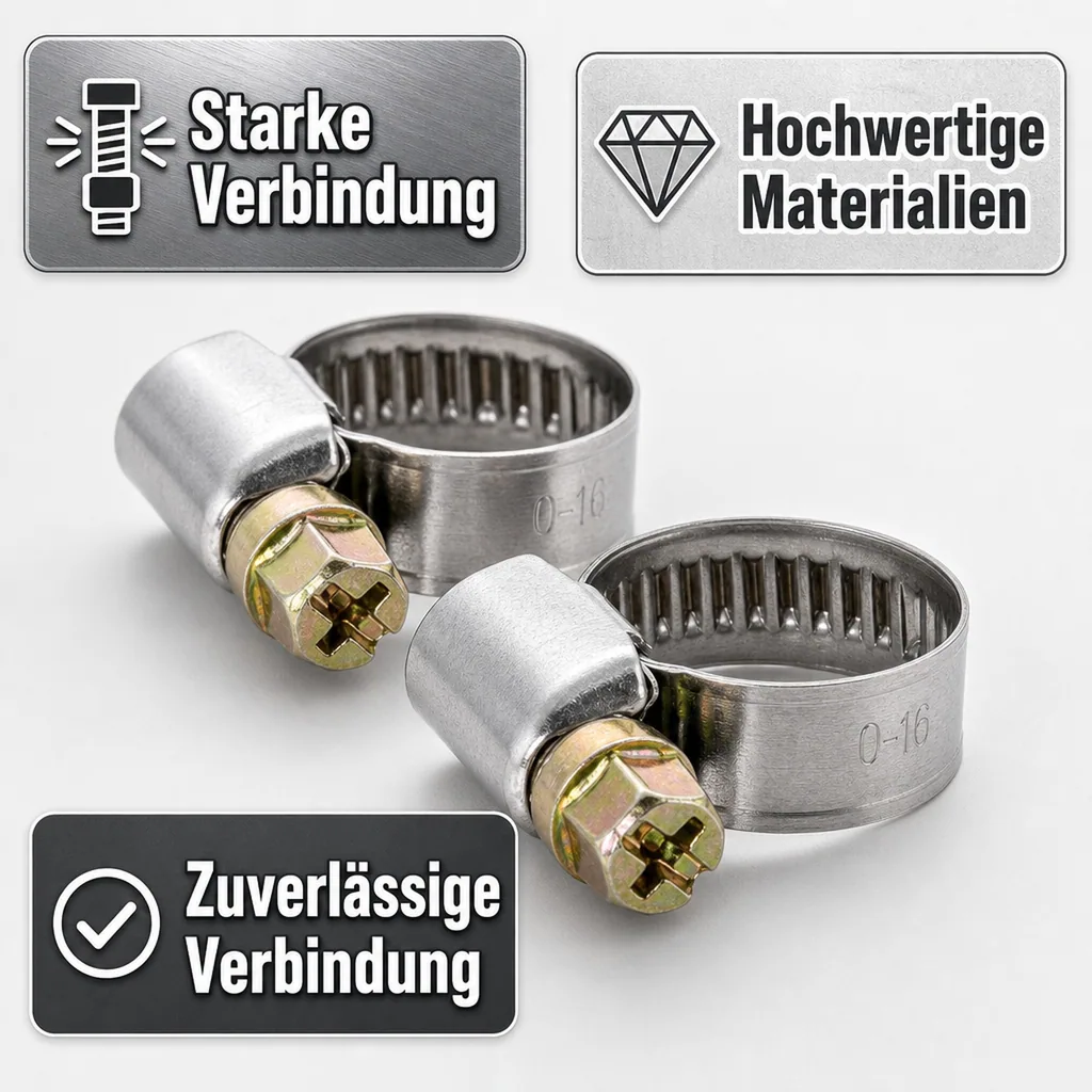 Schneckengewindeschelle für NW 10 mm Schläuche